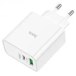 Мережевий зарядний пристрій адаптер HOCO C113A Awesome 1 USB/1Type-C, 65 W, підтримка швидкого заряджання PD/QC/FCP/AFC - мініатюра 2