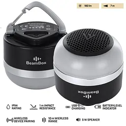 Ліхтар кемпінговий Mactronic BeamBox 160 Lm з Bluetooth колонкою USB-C Чорний - мініатюра 5
