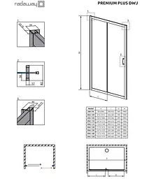 Душові двері Radaway Premium Plus DWJ 140 скло фабрик, хром (33323-01-06N) - мініатюра 6