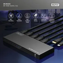 Відеокомутатор Digitus UHD HDMI (INx5 – OUTx1), 8K - мініатюра 10