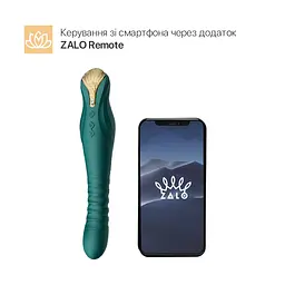 Смартвібратор-пульсатор Zalo - King Turquoise Green, кристал Swarovski - мініатюра 2