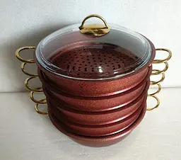 Мантоварка-пароварка з антипригарним покриттям O.M.S. Collection 6091 C-30 см 6,4 л Red - мініатюра 6
