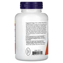 Жирні кислоти NOW Evening Primrose Oil 500 mg, 250 капсул - мініатюра 3