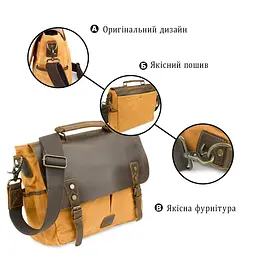 Діловий портфель у поєднанні зі шкірою 20120 Vintage рудий - мініатюра 4