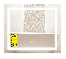 Дзеркало Lidz Kubis (KU1) 600х700 мм, прямокутне, з LED-підсвічуванням Touch LDKU60070049285 - мініатюра 2