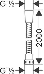 Шланг для душу 200 см Hansgrohe Isiflex 28274000, Хром - мініатюра 2