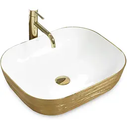 Умивальник Rea Floria gold/white накладний REA-U0027, Золотий