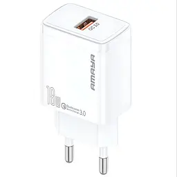 МЗП Amaya E59S QC3.0 18W (1USB-A) + кабель USB to Type-C White