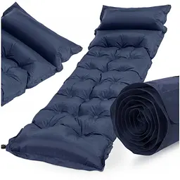Килимок самонадувний Springos 193 x 66 x 3.5 см з подушкою PM054 Navy Blue - мініатюра 9