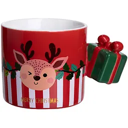 Чашка порцелянова Merry Christmas 400 мл, червоний Yiwu FM-CS-49R