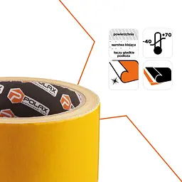 Двостороння клейка стрічка Polax на тканинній основі 50 мм × 5 м (101-004) - мініатюра 10