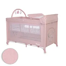 Дитячий манеж - ліжечко із столиком для сповивання Noemi 2 Layers Plus Mellow Rose Star Lorelli Рожевий