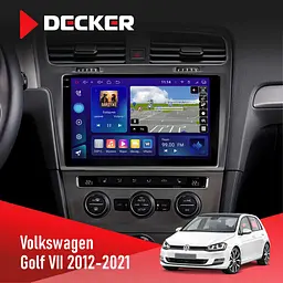 Штатна магнітола Volkswagen Golf 2012-2021 Silver Decker D10-009 4x64, DSP, 4G, 2k Decker (НФ-00008491)