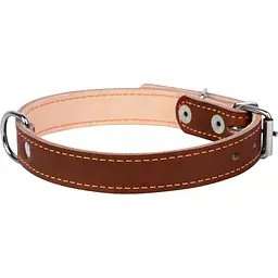 Нашийник подвійний Collar, шкіра, 27-35х1,4 см, коричневий - мініатюра 3