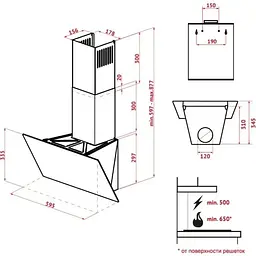 Витяжка Perfelli DN 6272 D 700 BL LED - мініатюра 3