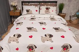 Підковдра Moon&Star Бязь Gold Люкс Bulldog Love Полуторна Євро 160x220 см - мініатюра 2