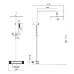 Душова система хром Imprese Deira ZMK122001090, Хром - мініатюра 2
