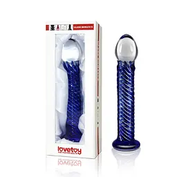 Фалоімітатор LoveToy Glass Romance 17 см синій - мініатюра 2