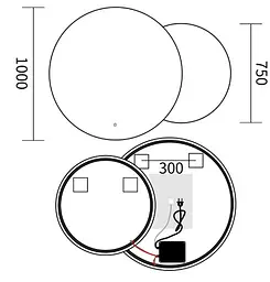 Дзеркало Mixxus Premium TOPPER MC01-100x75 (LED Touch, Anti-fog (3-6,5kK) (MP6631) - мініатюра 6
