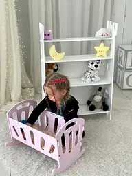 Іграшкове ліжечко для ляльок з постількою (Рожева) - мініатюра 5