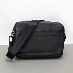 Сумка чоловіча шкіряна кросободі горизонтальна Tiding Bag S-JMD10-382A чорна - мініатюра 6
