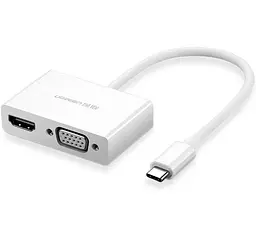 USB-хаб UGREEN USB Type C to HDMI + VGA Converter (білий) - мініатюра 2