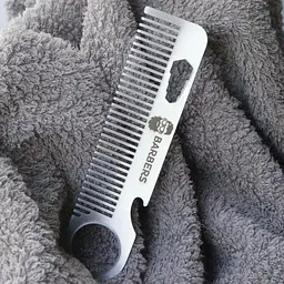 Гребінець для бороди та волосся Barbers Metal Comb металевий - мініатюра 5