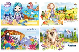 Альбом для малювання А4, 24 аркуші, 100 г/м², на скобі, захисний лак, дизайн 22136-22139 - мініатюра 2