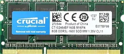 Оперативна пам'ять для ноутбука Crucial SO-DIMM DDR3 8GB 1600MHz PC3L-12800 2Rx8 Б/В - мініатюра 2