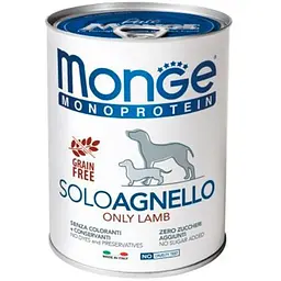 Консерви для собак Monge Dog Solo 100% ягня 400 г (8009470014236)
