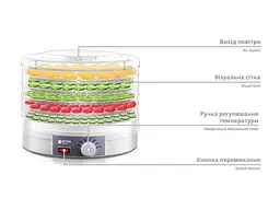 Сушарка для овочів та фруктів BITEK 1200 Вт BT-6800 - мініатюра 3