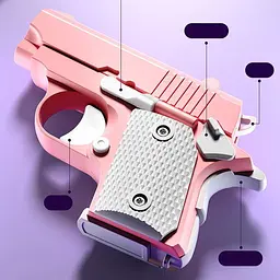 Дитячий іграшковий пістолет-антистрес Pink / White - мініатюра 2
