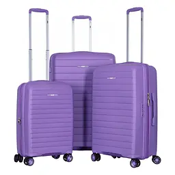 2E Набір валіз 2E, Aero, поліпропілен, (L+M+S),TSA, 4 колеса, EXP, лавандовий