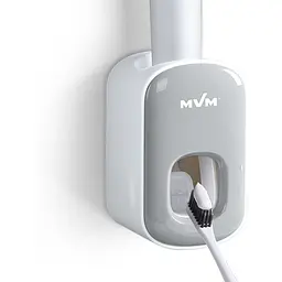 Диспенсер для зубної пасти MVM BP-24 клейкий, білий з сірим (BP-24 WHITE/GRAY) - мініатюра 4