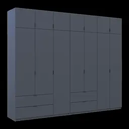 Розпашна Шафа для одягу Doros Лукас Графіт 3+4 ДСП 295х50х240 (42005125) - мініатюра 6