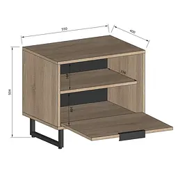 Тумба для взуття Moreli Forte F-0004 у стилі Loft 550х505х400 мм Бетон Темний - мініатюра 2