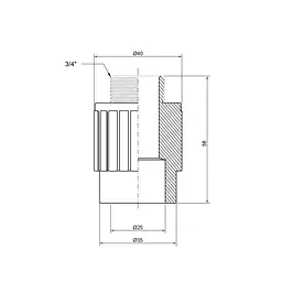 Муфта PPR Thermo Alliance 25х3/4" ЗР DSB3045 - мініатюра 1