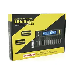 Зарядний пристрій для акумуляторів Liitokala 12 Slots+2, Ni-Mh/Li-ion/LiFePo4/Крона, LED+LCD (Lii-S12) - мініатюра 5