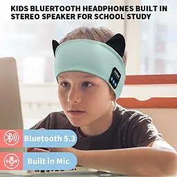 Дитячі навушники Bluetooth Joythink з пов'язкою на голову, маска для сну, бездротові з вбудованим тонким динаміком - мініатюра 4