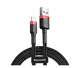 Кабель Baseus Cafule Cable USB 2.4A 1 m Red Black (CALKLF-B19) - мініатюра 2