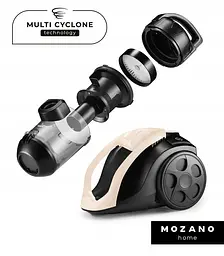 Циклонний пилосос без мішка Mozano Smart Cyclonic 4000W Beige - мініатюра 9