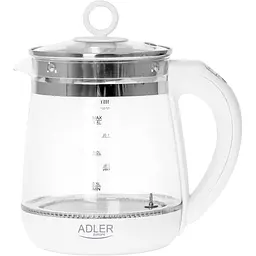 Електрочайник Adler AD 1299 1850-2200Вт 1.5л скло заварник встановлення температури білий