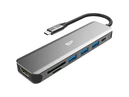 Док-станція Silicon Power SU20 7 in 1 HDMI USB-C PD 60W (SPU3C07DOCSU200G)