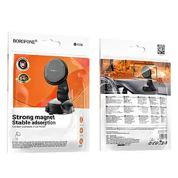 Автотримач для телефону BOROFONE BH136 Parker ring magnetic car holder(center console) Чорний - мініатюра 2