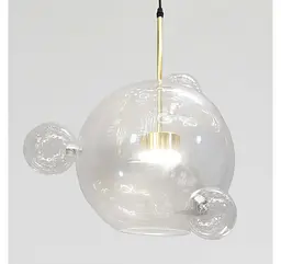 Світлодіодна підвісна люстра Artlight 81617/300-3GD з центральною скляною кулею та трьома декоративними кулями, 15W - мініатюра 5