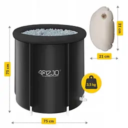 Кріо ванна для крижаного купання 4FIZJO 320 л надувна Black (P-5905973400619) - мініатюра 5