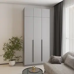 Шафа 3-дверна з антресоллю MebelStar Оскар ДСП BL-B, стандарт 120x52x260 см Сіра мишка (MBS-4876)