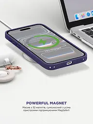 Силиконовый чехол с MagSafe для Apple iPhone 17 Pro, ICON2 MagCase, фиолетовый, противоударный, панель с мягкой подкладкой, защита всего корпуса, поддержка беспроводной зарядки, совместим с защитными стеклами и пленками, ArmorStandart (ARM88993) - мініатюра 8