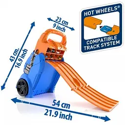 Портативний трек-контейнер Hot Wheels з 4 рівнобіжними доріжками (HWCC14) - мініатюра 7