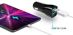 Зарядний пристрій Defender 2xUSB 12W 2.1A ECA-24 чорний (83824) - мініатюра 2